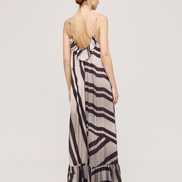 ACCESS / PRINTED LONG DRESS / COAL