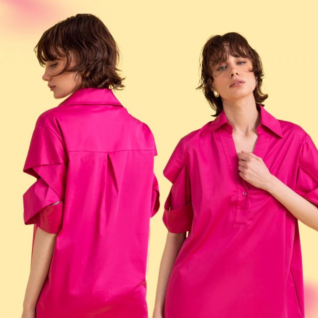 NOS / JIA SHIRT-DRESS / FUCHSIA / 1470 70002