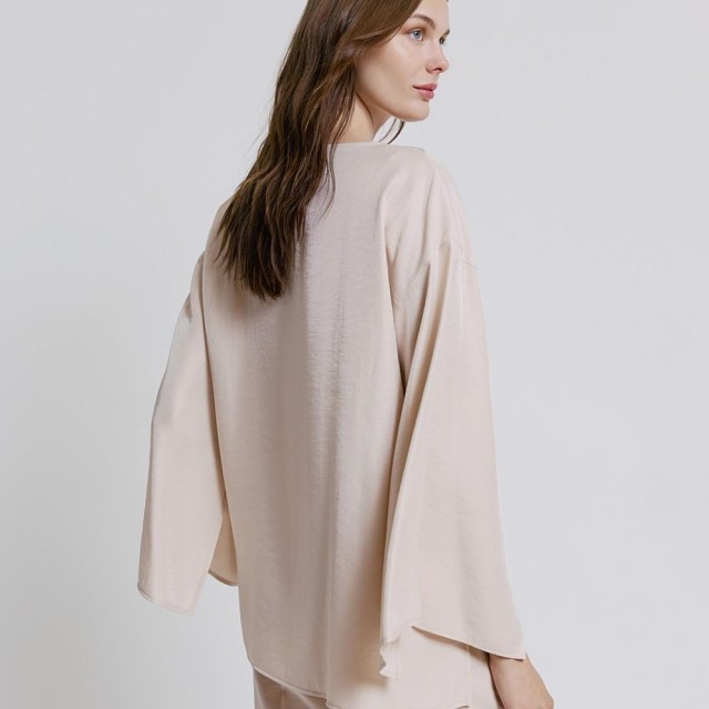 ACCESS / OVERSIZED OPEN BLOUSE / VANILLA / 2187-604