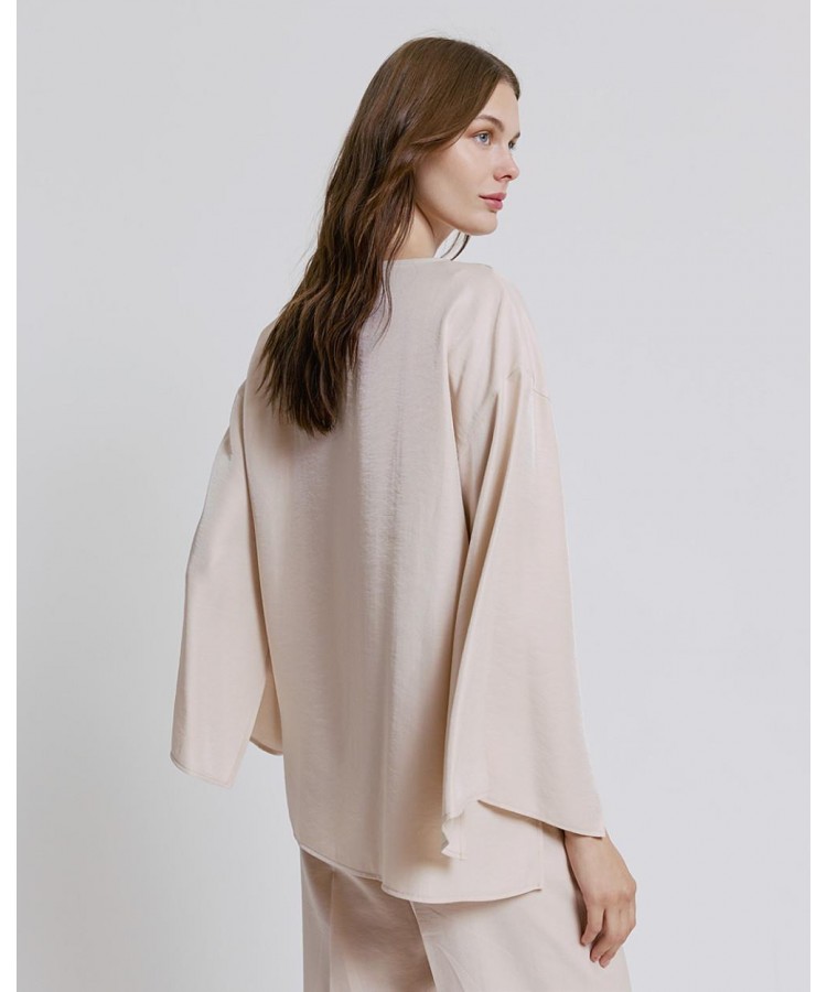 ACCESS / OVERSIZED OPEN BLOUSE / VANILLA / 2187-604