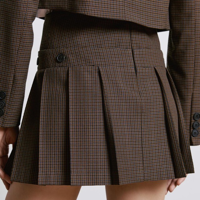 ACCESS / MINI CHECKED SCHOOL SKIRT / CHOCO / 6008-727