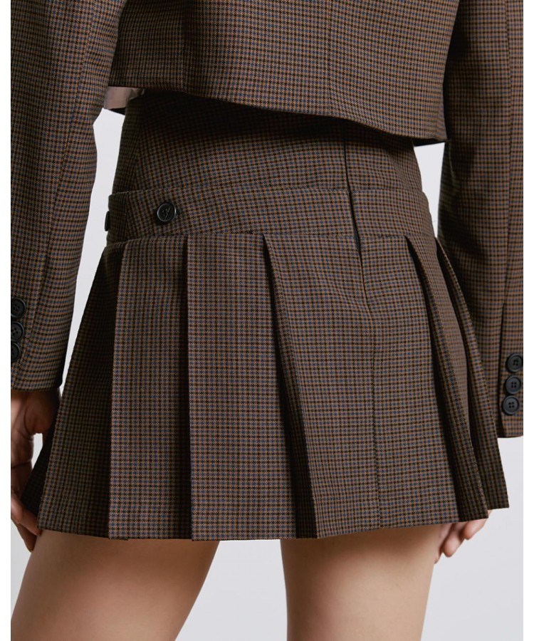 ACCESS / MINI CHECKED SCHOOL SKIRT / CHOCO / 6008-727