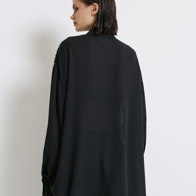 ACCESS / SEQUINS MUSLIN SHIRT / BLACK / 7051-171