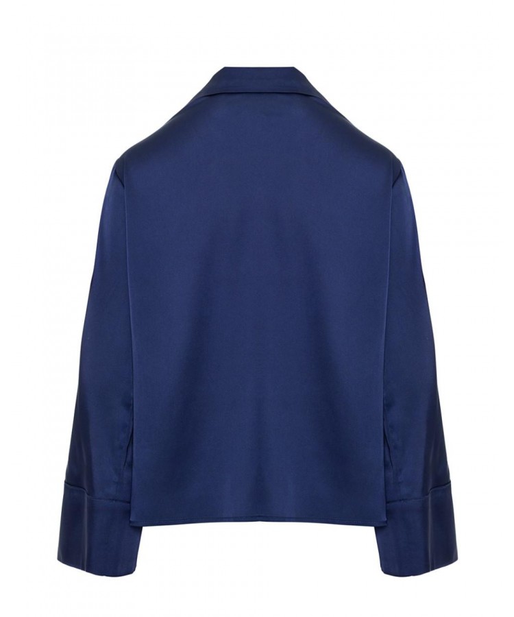 ACCESS / SATIN DRAPE BLOUSE / BLUE / 2166-457