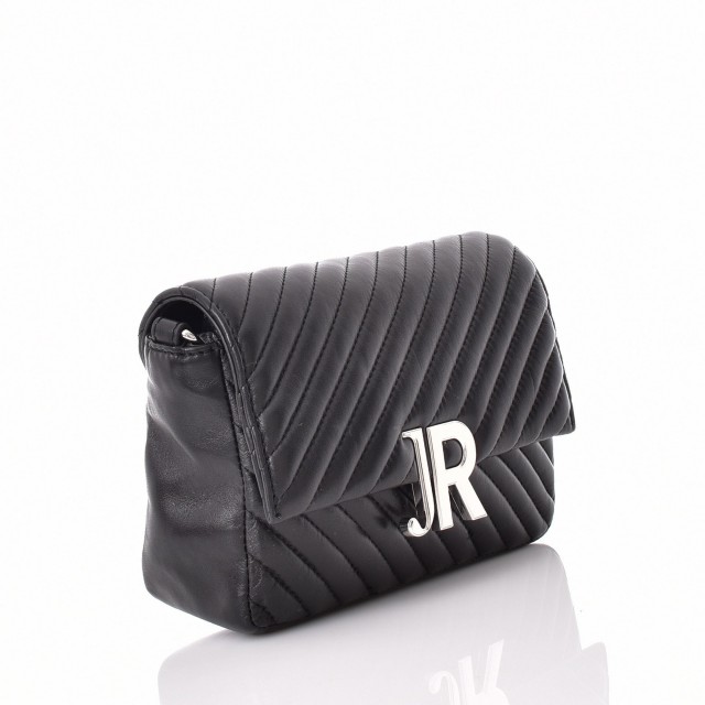 RICHMOND/ Shoulder bag καπιτονέ με ασημένιο logo/ RWA24062BO