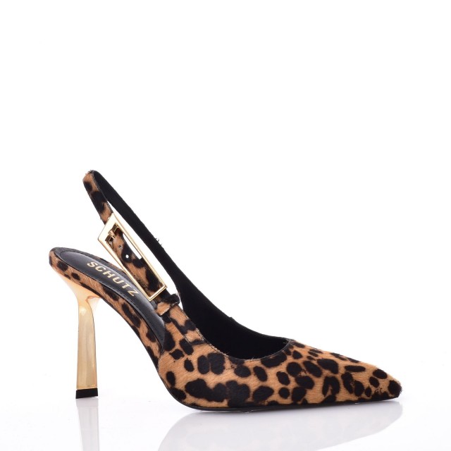 SCHUTZ/ Γόβα animal print με χρυσό στιλέτο/ S2199700040001