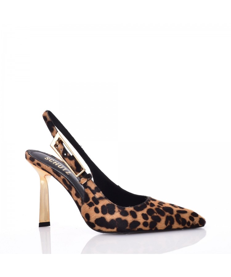 SCHUTZ/ Γόβα animal print με χρυσό στιλέτο/ S2199700040001