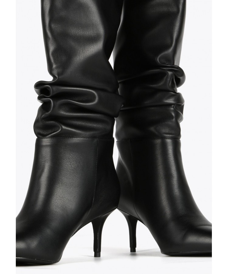 LOLA CASADEMUNT/ GATHERED KNEE-HIGH BOOTS / LF2405023