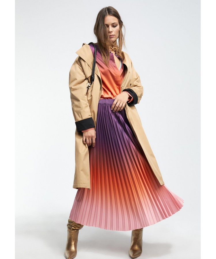 LOLA CASADEMUNT/ PLEATED OMBRÉ SKIRT / LF2408002