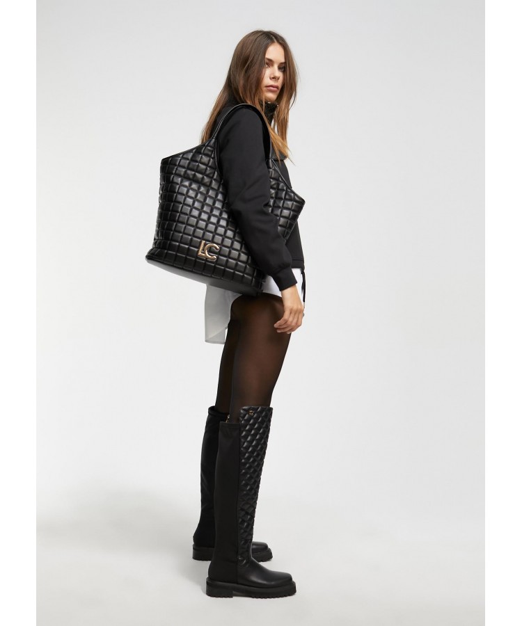 LOLA CASADEMUNT/ QUILTED CHECK TOTE BAG/ LF2404063