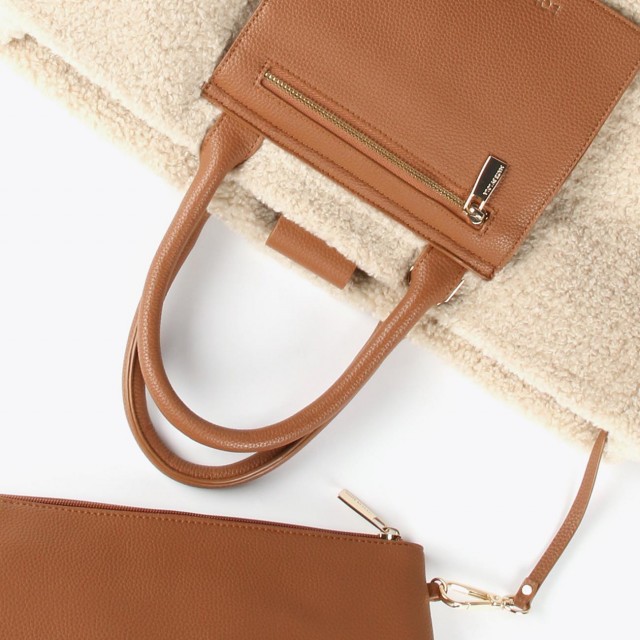 LOLA CASADEMUNT/ FAUX SHEARLING TOTE BAG / LF2404045