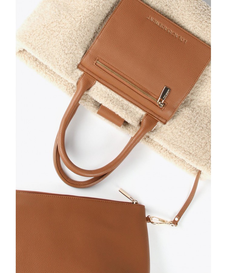 LOLA CASADEMUNT/ FAUX SHEARLING TOTE BAG / LF2404045