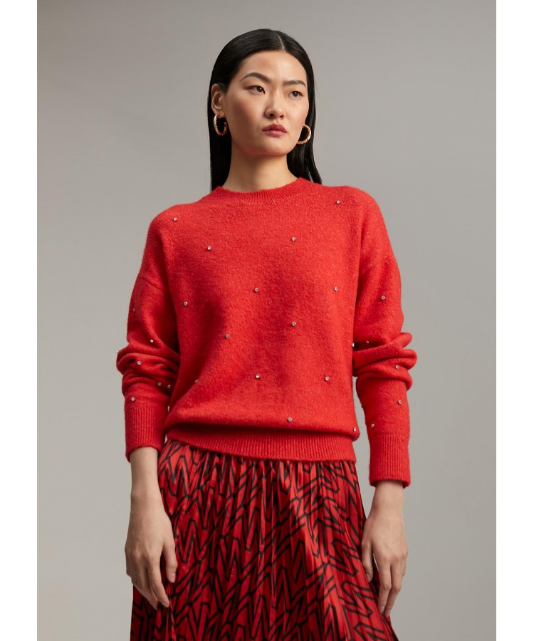 LOLA CASADEMUNT/SWEATER WITH CRYSTAL DETAILS /MF2411012