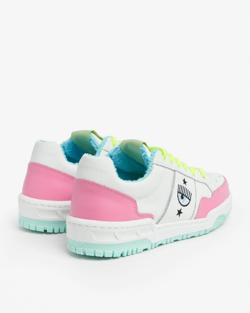 CHIARA FERRAGNI Sneaker δερμάτινο Τeddy σε ροζ χρώμα CF2901