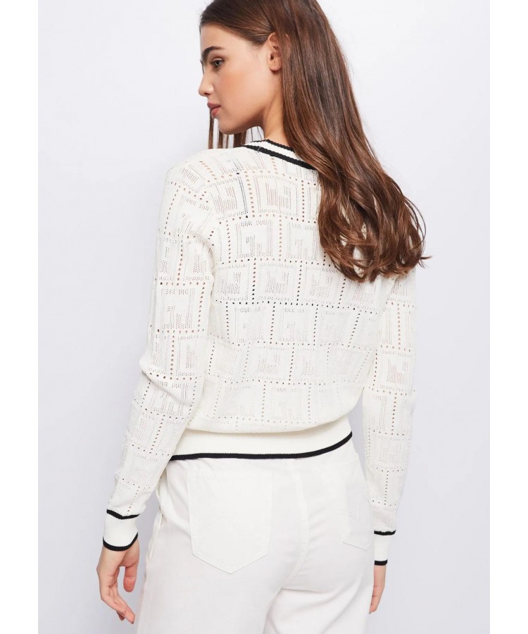 GAUDI / CARDIGAN WITH GJ LETTERING / WHITE / 311BD53010