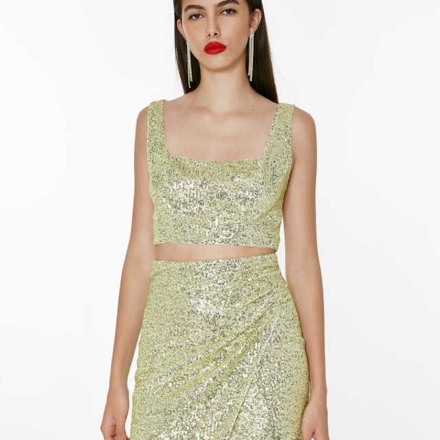 ACCESS / SEQUINNS TOP / LIME / 2118-426