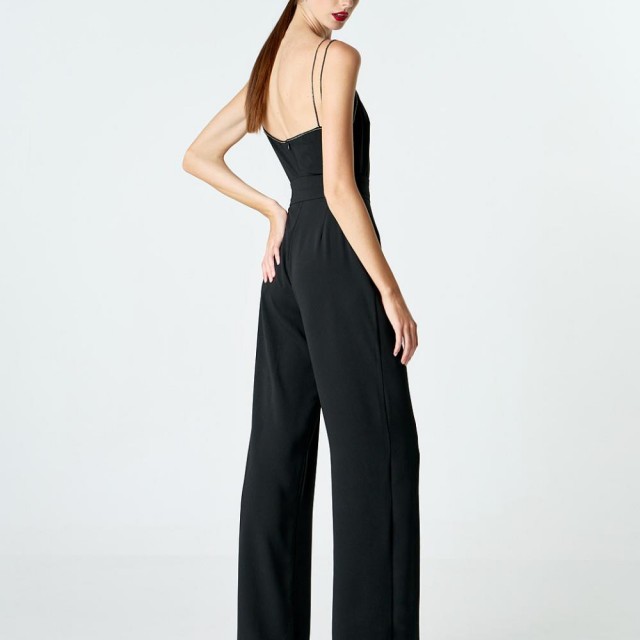 ACCESS / STRASS DETAILS JUMPSUIT / BLACK