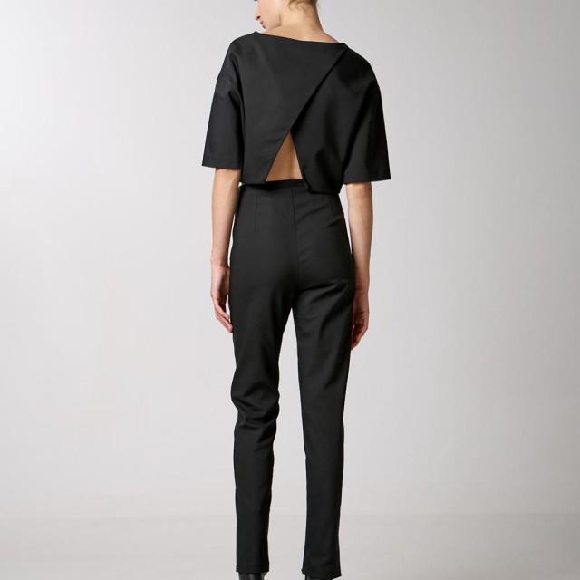 ACCESS / STRAIGHT LINE TROUSERS-GOLDEN ZIP / BLACK