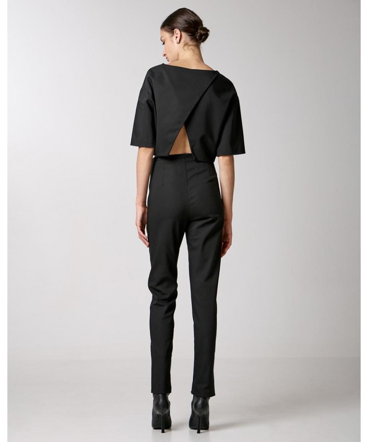 ACCESS / STRAIGHT LINE TROUSERS-GOLDEN ZIP / BLACK