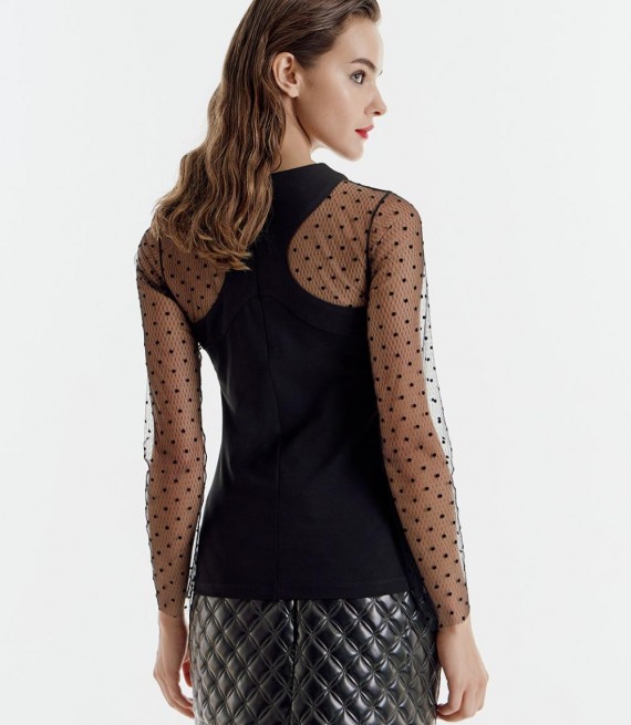 ACCESS / SEE-THROUGH TOP DOTS / BLACK