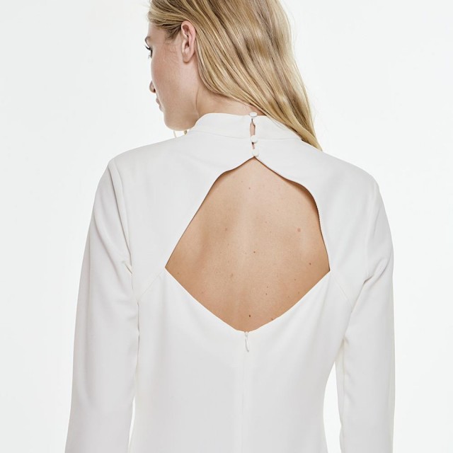 ACCESS / HIGH NECK MINI DRESS / OFF-WHITE