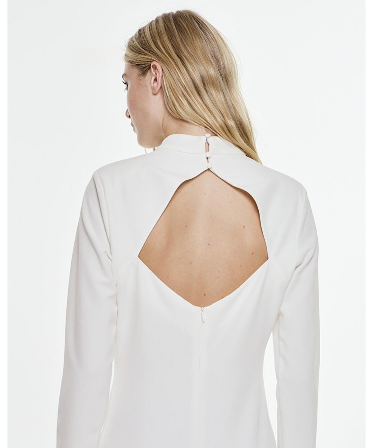 ACCESS / HIGH NECK MINI DRESS / OFF-WHITE