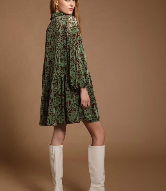 NEMA / HAZEL VELVET DRESS / OLIVE