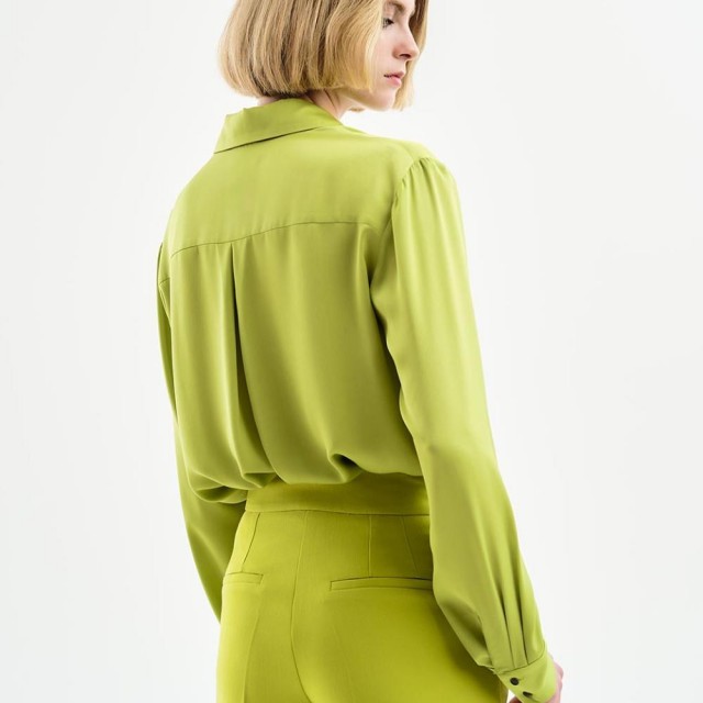 ACCESS / SATIN SILKY SHIRT / GREEN