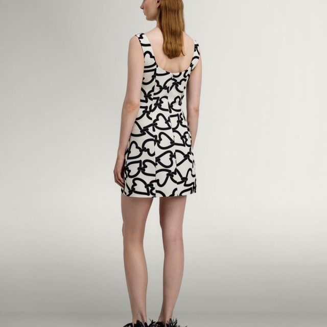 ACCESS / HEART PRINTED SHORT DRESS / OFF-WHITE