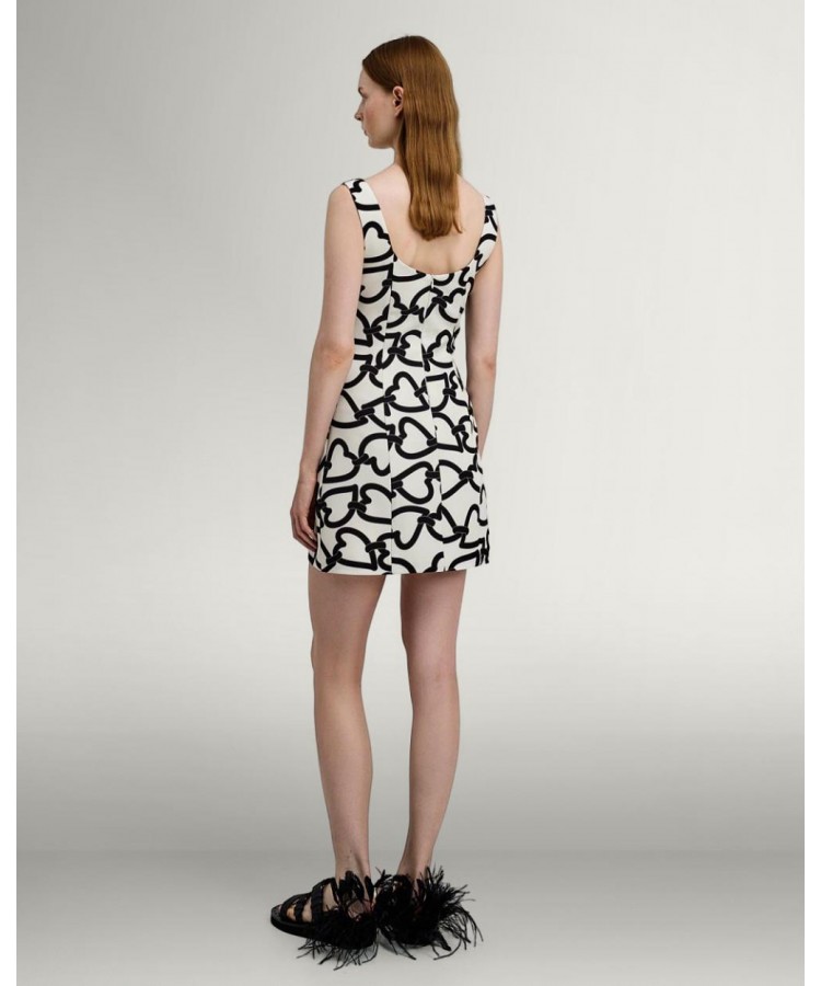 ACCESS / HEART PRINTED SHORT DRESS / OFF-WHITE