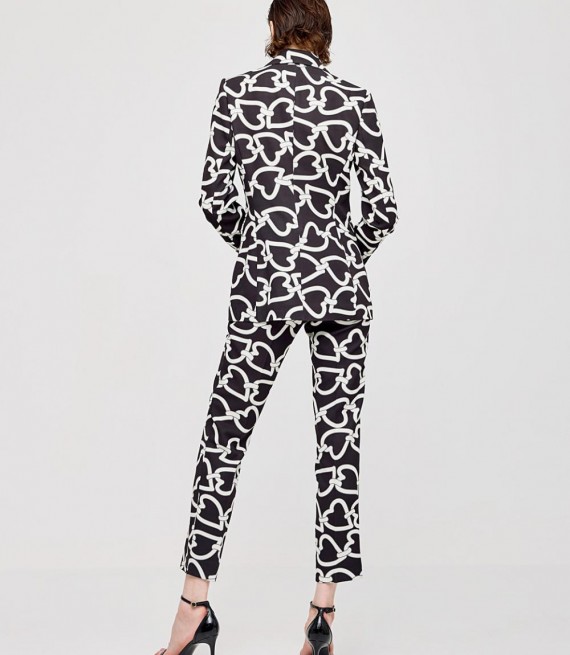 ACCESS / HEART PRINTED TROUSERS / BLACK