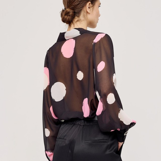 ACCESS / POLKA DOT SHIRT / BLACK