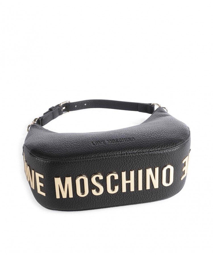 LOVE MOSCHINO/ Χιαστί τσάντα με μεταλλικό logo Μάυρη/ JC4018PP1ILT0-000