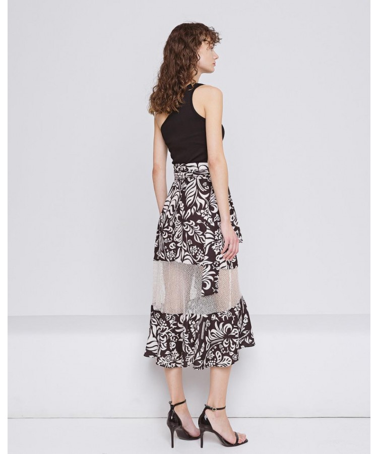 ACCESS / PRINTED VOLAN MIDI SKIRT / DUBAI