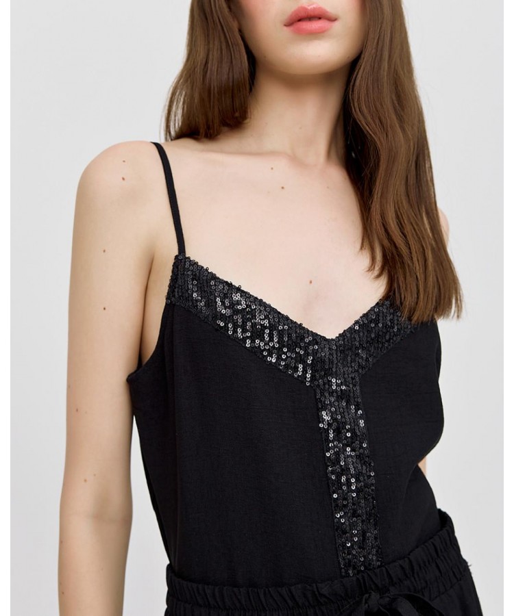 ACCESS / BLACK SEQUINS TOP / BLACK