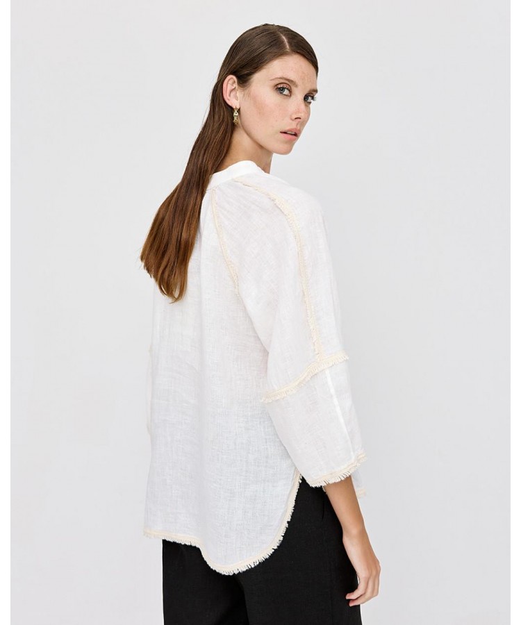 ACCESS / FRINGES V BLOUSE / WHITE