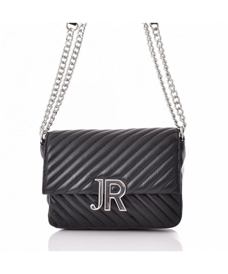 RICHMOND/ Shoulder bag καπιτονέ με ασημένιο logo/ RWA24062BO