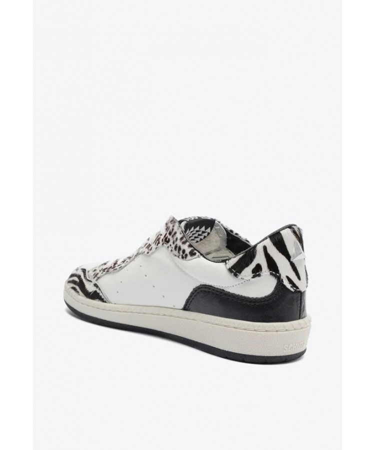 SCHUTZ/ ST-001 LEATHER GLITTER ZEBRA SNEAKERS/S2185300010017