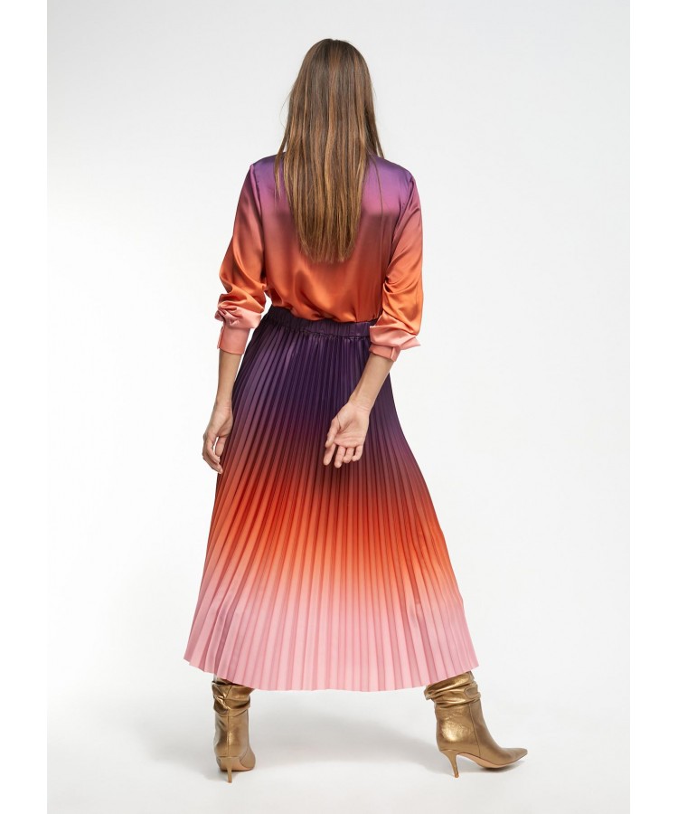 LOLA CASADEMUNT/ PLEATED OMBRÉ SKIRT / LF2408002