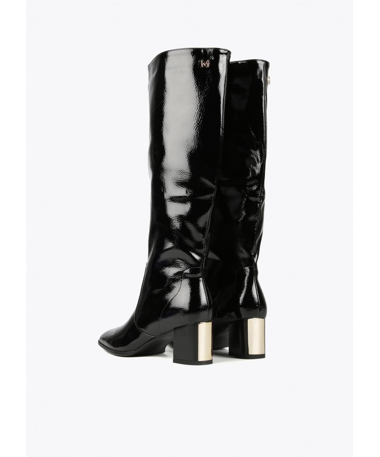 LOLA CASADEMUNT/ FAUX PATENT LEATHER KNEE-HIGH BOOTS/MF2405005