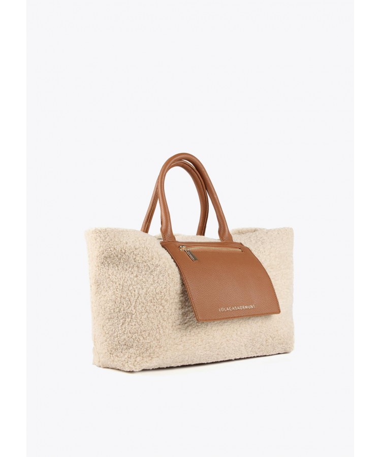 LOLA CASADEMUNT/ FAUX SHEARLING TOTE BAG / LF2404045