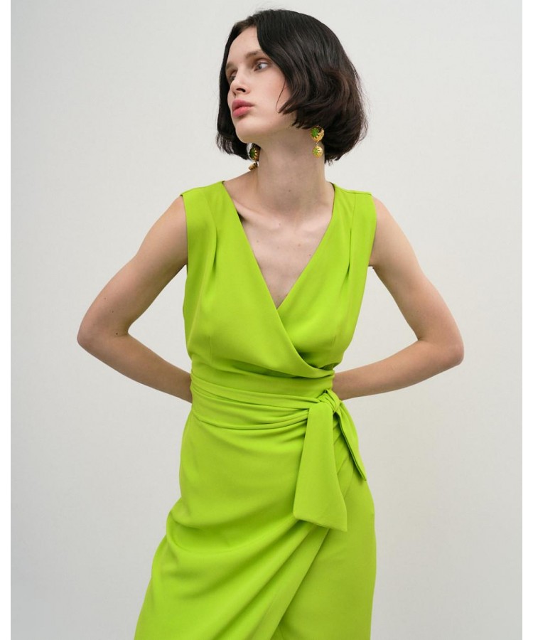 ACCESS / OPEN BACK CROISE DRESS / LIME / 3341-538