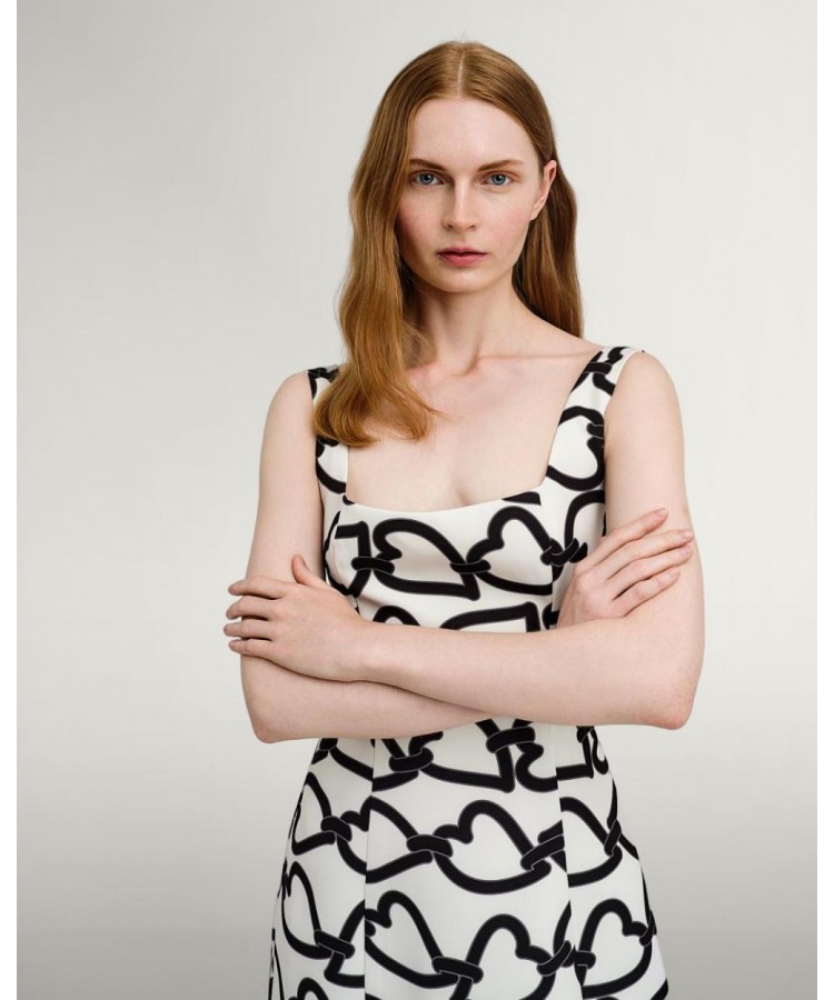 ACCESS / HEART PRINTED SHORT DRESS / OFF-WHITE