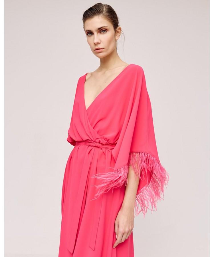 ACCESS / WRAP FEATHERS DRESS / CANDY