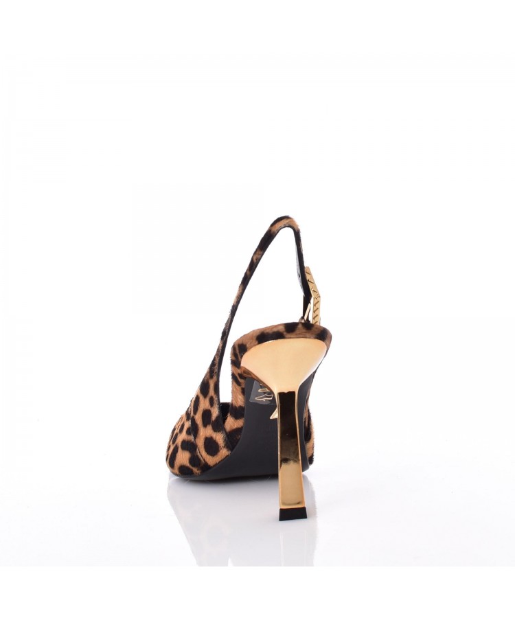 SCHUTZ/ Γόβα animal print με χρυσό στιλέτο/ S2199700040001