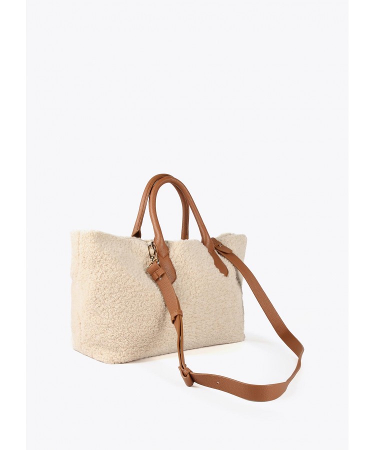 LOLA CASADEMUNT/ FAUX SHEARLING TOTE BAG / LF2404045