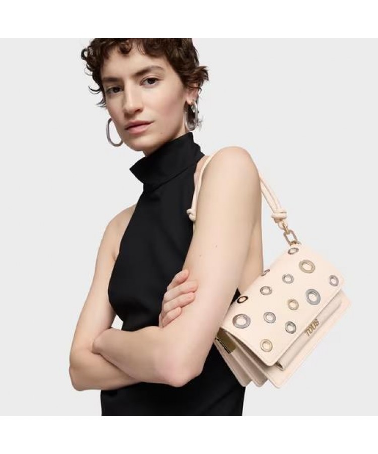 TOUS/ Μικρή τσάντα χιαστί Audree Eyelets σε μπεζ χρώμα TOUS/ Μικρή τσάντα χιαστί Audree Eyelets σε μπεζ χρώμα
