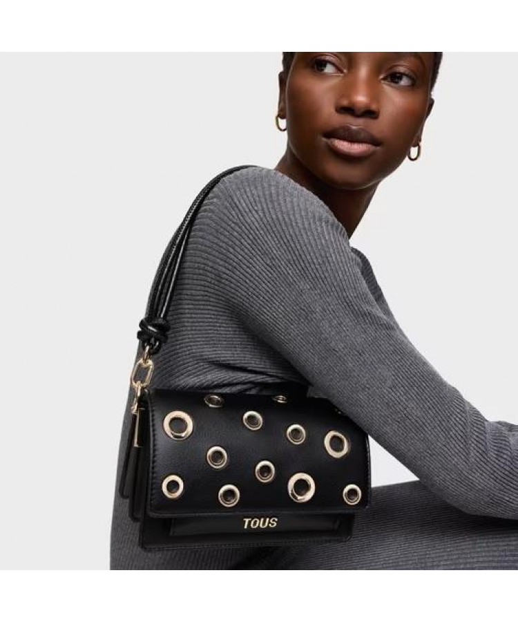 TOUS/ Μικρή τσάντα χιαστί Audree Eyelets σε μαύρο χρώμα TOUS/ Μικρή τσάντα χιαστί Audree Eyelets σε μαύρο χρώμα