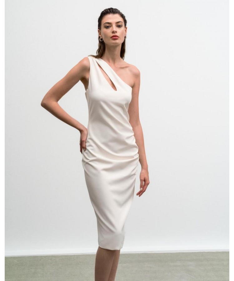 ACCESS / ONE SHOULDER PENCIL DRESS / OFF-WHITE / 3322-244