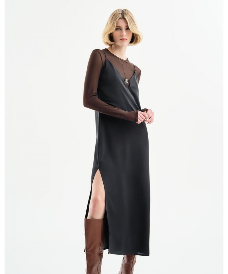 ACCESS / LINGERIE LONG DRESS / BLACK